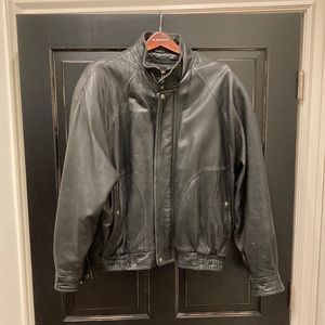 Black leather jacket mens